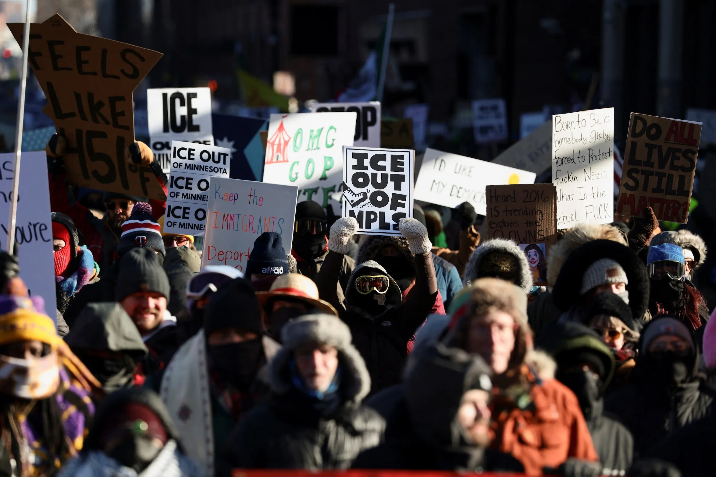 Minneapolis Sees Mass Protest Against ICE Crackdown Amid Bitter Cold Minneapolis Sees Mass Protest Against ICE Crackdown Amid Bitter Cold